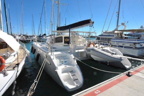 catamaran sterns port of Ibiza