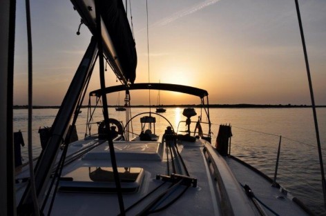 Sunset sailing yacht Ibiza Dufour Charteralia