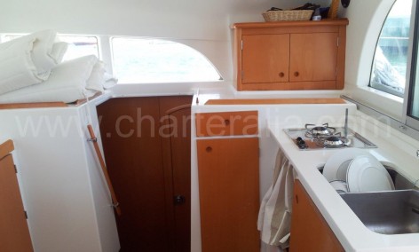 galley on a rental boat in ibiza
