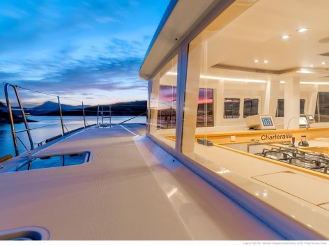 large side space on luxury catamaran for hire in ibiza