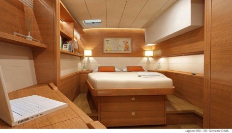 queen size bed in cabin