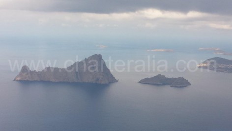 Picture of Es Vedra and Cala Dhort from air