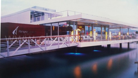 The restaurant of the yacht club Es Nautic at San Antonio