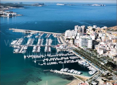 View of the port in San Antonio Ibiza