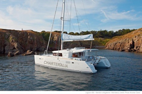 Charted catamaran with air conditioning