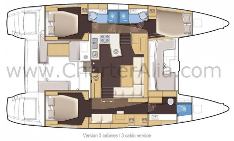 Floor plans of SporTop 450 Lagoon boat for rent in Eivissa