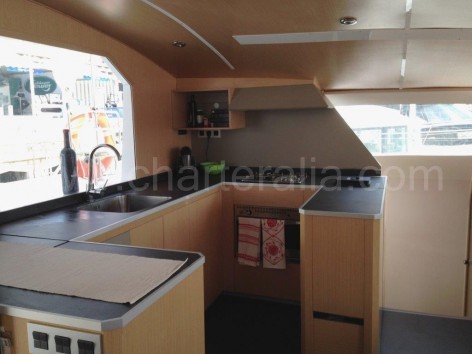 Kitchen on board Cat available for hire in Ibiza
