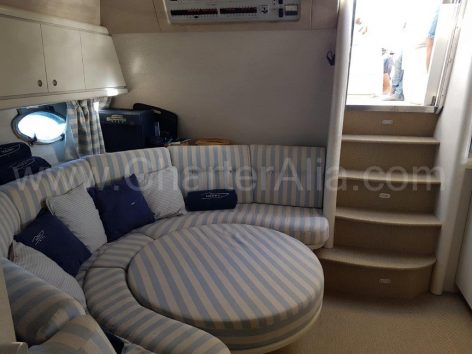 Convertible living room Ibiza boat hire