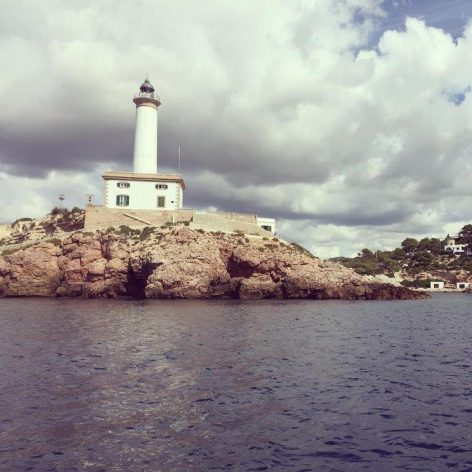 Image of the Botafoch lighthouse taken from Marina Botafoch one of the ports of Ibiza