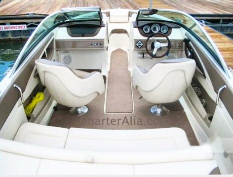 Exterior area of Sea Ray 210 motor boat rental in Ibiza and Formentera