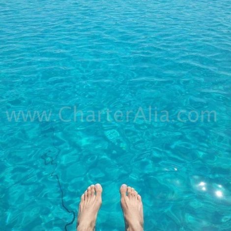 Huurcatamaran voor het bezoeken van de beste stranden van Ibiza met helder water