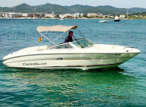 Sea Ray 210 speedboot Ibiza met luifel