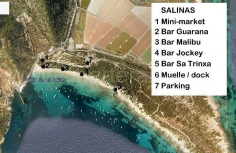 mapa playa Salinas Ibiza