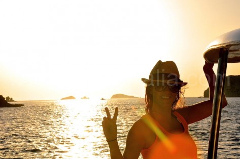 Puesta de sol barco Ibiza
