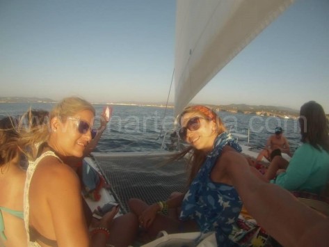 selfie navegando norte de isla de ibiza