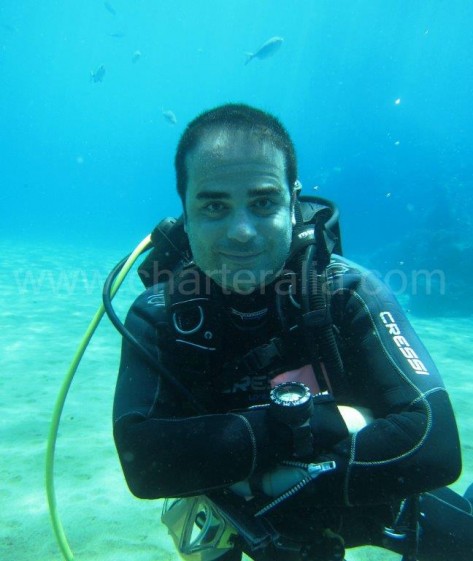 Nacho Morros haciendo submarinismo en Ibiza