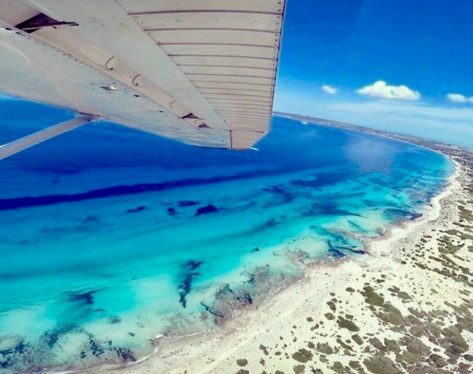 Vista aérea de Playa Migjorn Formentera