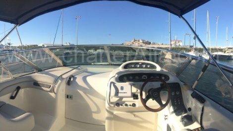 Helm von Cranchi Endurance 39 Motoryacht Charter in Ibiza für Ganztagesausflug