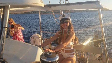 bride and captain for a day of her hew weekend in ibiza