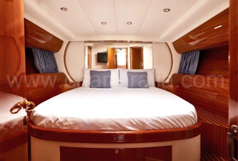 Master bedroom on board of the Alfamarine 60