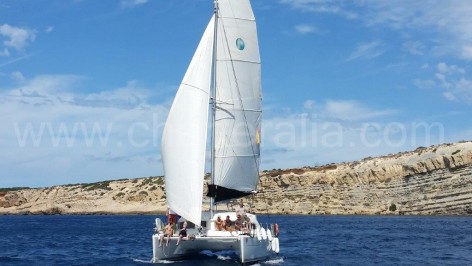 Sailing in Ibiza with the wind in the sails