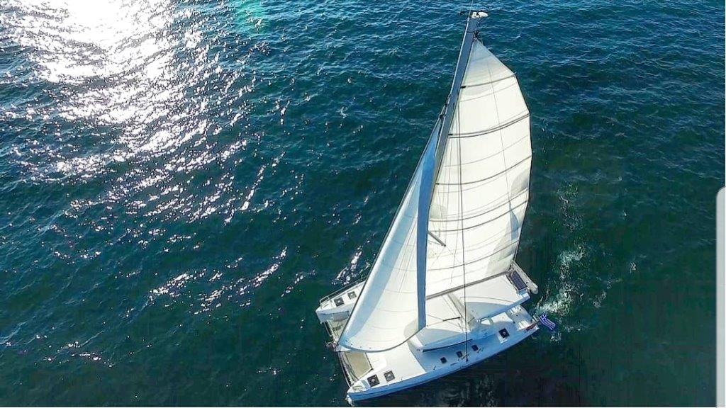 Rent a boat in Ibiza Catamaran Lagoon 420 in Ibiza Aerial View