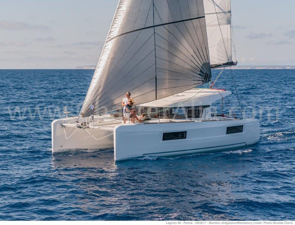 Lagoon 40 catamaran for hire in Balearic island