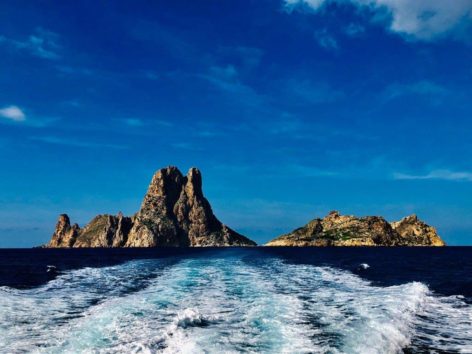 Best view of Es Vedra sailing back to Ibiza