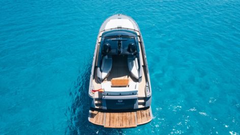 Back deck of the Baia Italia 70 yacht in Ibiza and Formentera