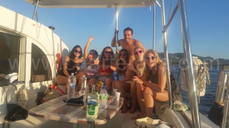 selfie no barco a caminho de Formentera