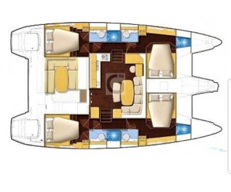 Карта этажа Lagoon 420 роскошное судно в аренду на Форментере
