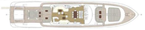 Схема расположения верхней палубы Мангуста 130 Ибица Форментера